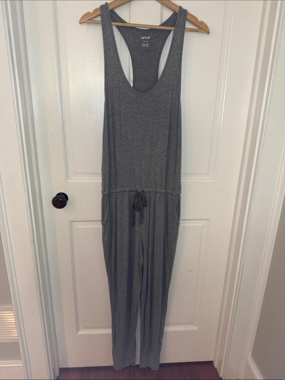 aerie Girls' Heather Gray Racerback Drawstring One-Piece